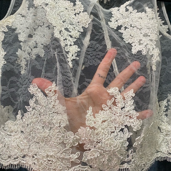 NWT Leanne Marshall Two Piece Lace Top Wedding Dress - Picture 5 of 6